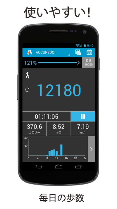 歩数計 - Accupedo Androidアプリ