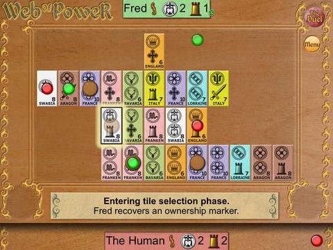 Michael Schacht's Web of Power Card Game: The Duel iPadアプリ